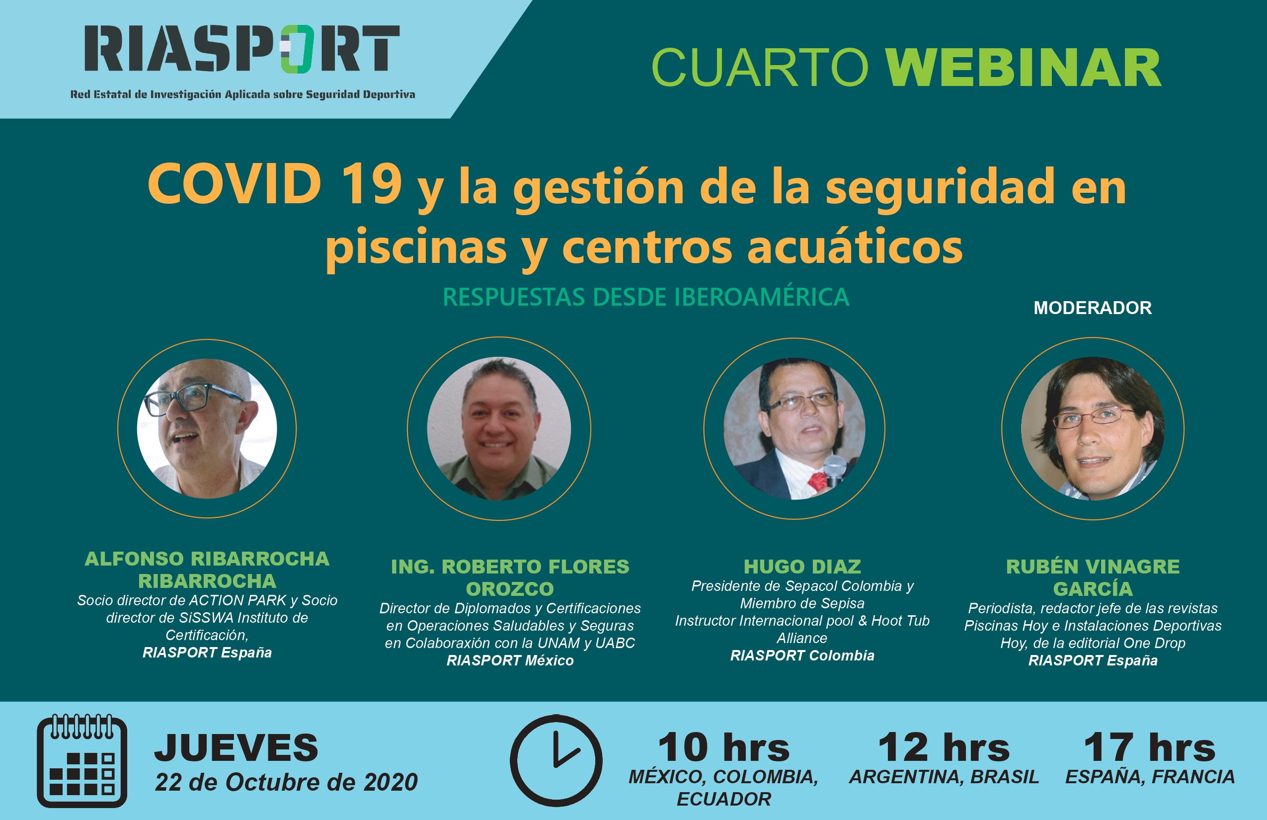 seminario 'online' ‘COVID-19 y la gestión de la seguridad en piscinas y centros acuáticos. Respuestas desde Iberoamérica