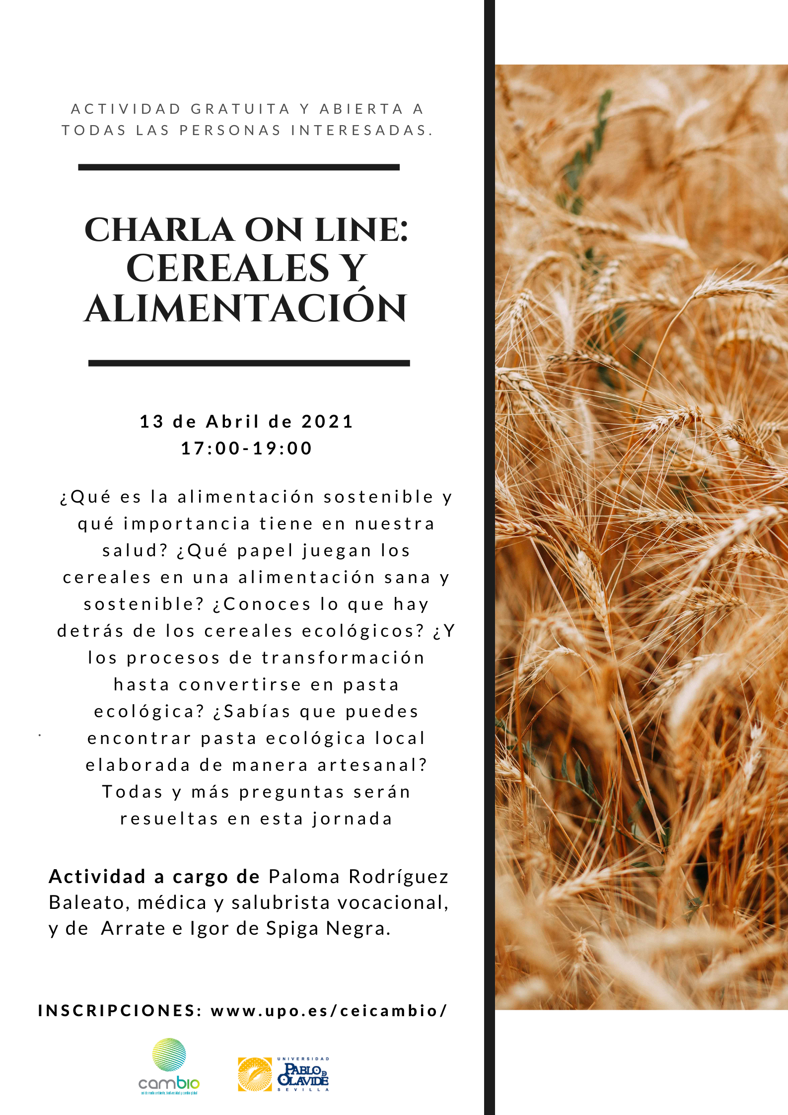 Cereales y Alimentación-13 de abril, 17 horas